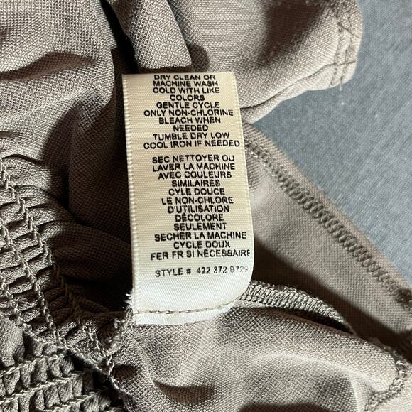 Rebecca Taylor Blouse Womens Medium Gray Peplum Hem Long Sleeve Ruffle Tie Neck - Picture 10 of 12